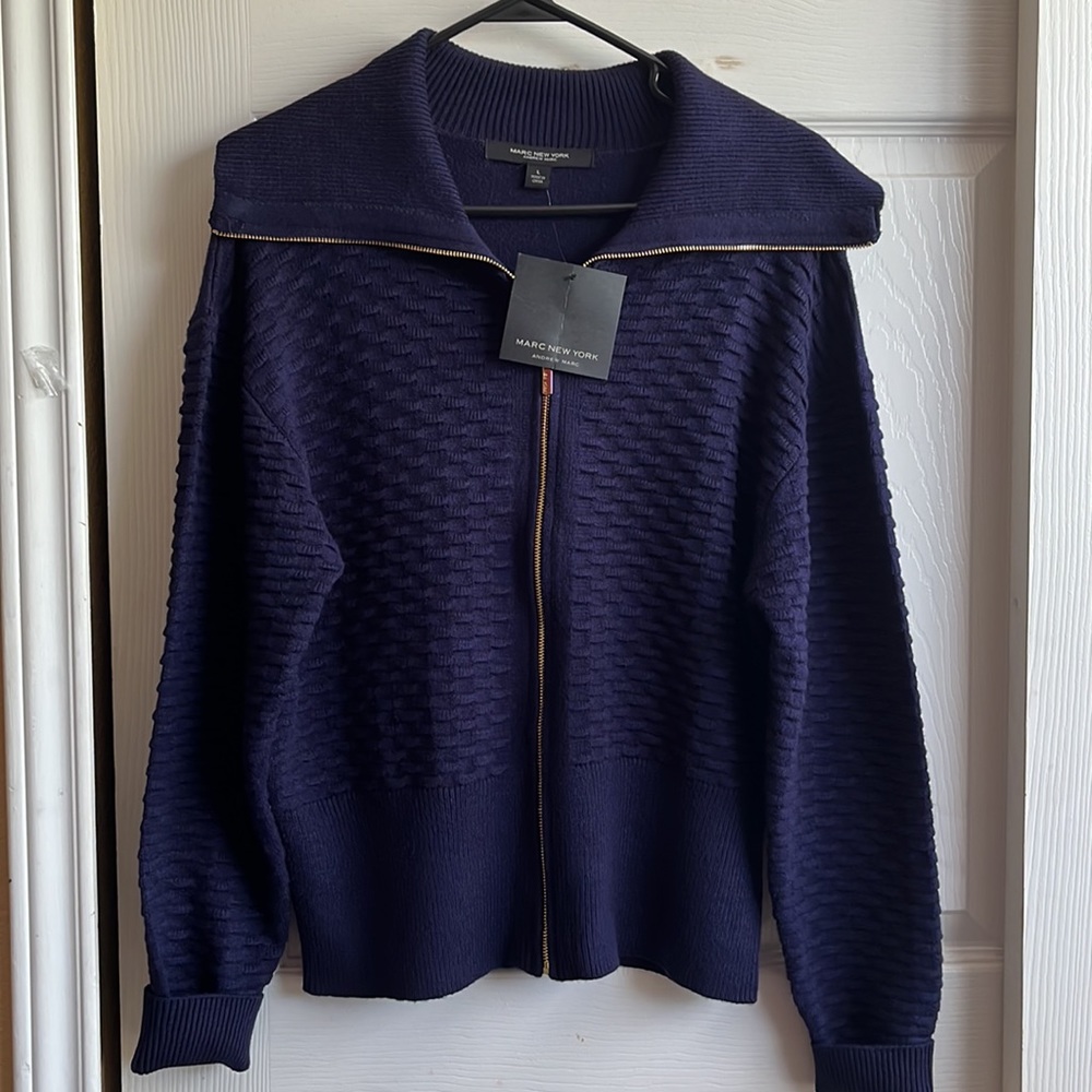 Women fold over collar sweater                    MARC NEW YORK.  LARGE